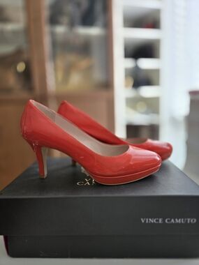 Vince Camuto Red Patent Leather High Heel Pumps